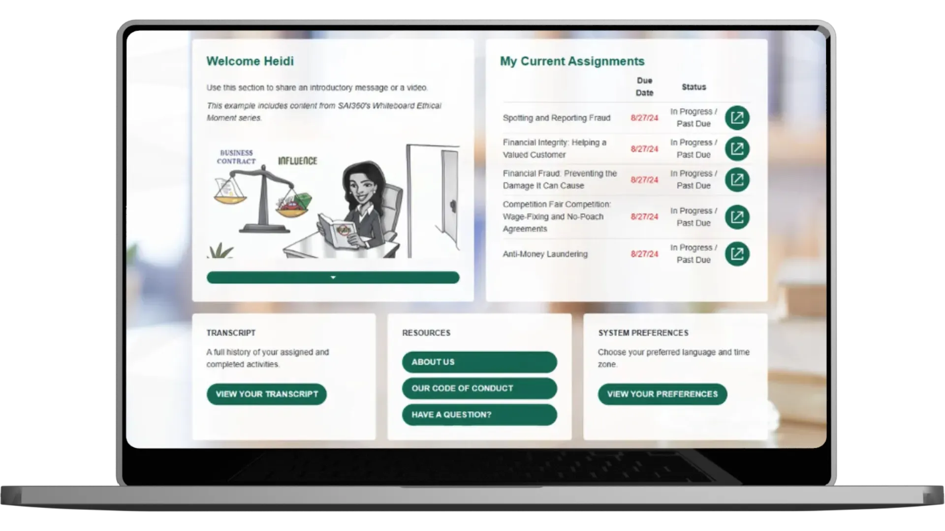 Dashboard Training Modul