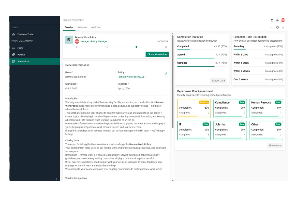 Policy Manager Übersicht Auswertung Policy Manager Übersicht Auswertung