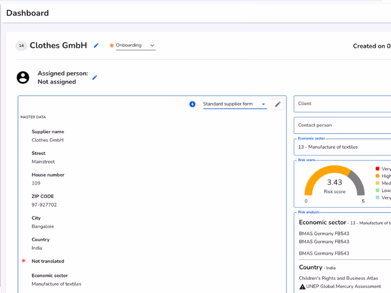 Supplier Information
